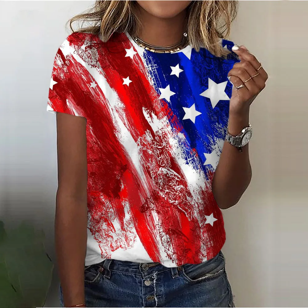 Summer 3D Women's T Shirts American Flag Print Fashion Tops Short Sleeves T Shirts Women Clothing Harajuku Kawaii Girls T Shirts
Summer 3D Women's T Shirts American Flag Print Fashion Tops Short Sleeves T Shirts Women Clothing Harajuku Kawaii Girls T Shirts