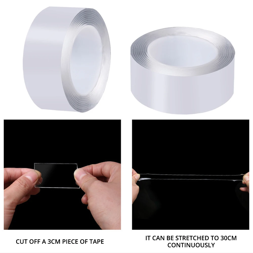 High Quality Nano Tape Tracsless Double Sided Tape Transparent No Trace Reusable Waterproof Adhesive Tape Cleanable Car Special
High Quality Nano Tape Tracsless Double Sided Tape Transparent No Trace Reusable Waterproof Adhesive Tape Cleanable Car Special