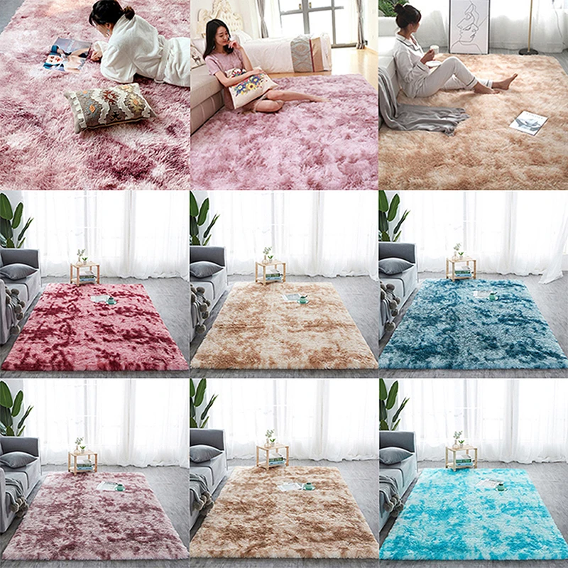 

Shaggy Tie-dye Carpet Printed Alfombra Plush Floor Fluffy Mats Kids Room Faux Fur Area Rug Living Room Mats Silky Rugs 40x40cm