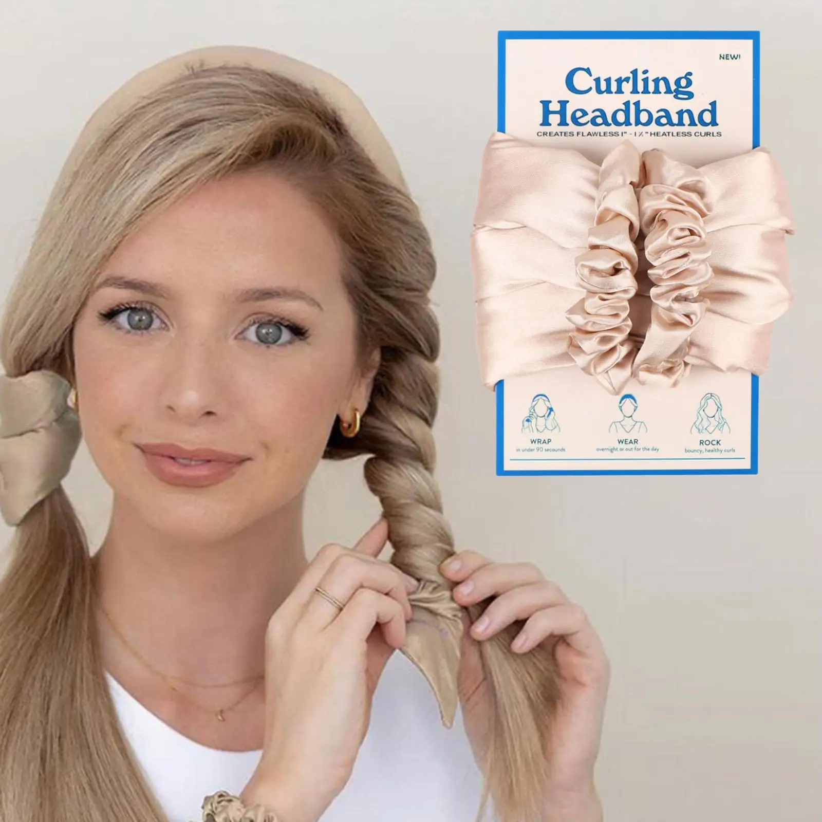 Soft Heatless Curling Rod Headband Lazy Curler Hair Sleep DIY Curl Ribbon Headband Wave Tools Lazy Curlers w/ Two Scrunch Clips
Soft Heatless Curling Rod Headband Lazy Curler Hair Sleep DIY Curl Ribbon Headband Wave Tools Lazy Curlers w/ Two Scrunch Clips