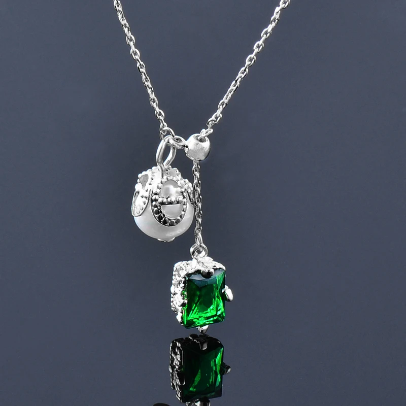 LEEKER Vintage Green Square Stone Pendant Pearl Necklace For Women Gold Silver Color Chain wedding accessories 790 LK6
LEEKER Vintage Green Square Stone Pendant Pearl Necklace For Women Gold Silver Color Chain wedding accessories 790 LK6