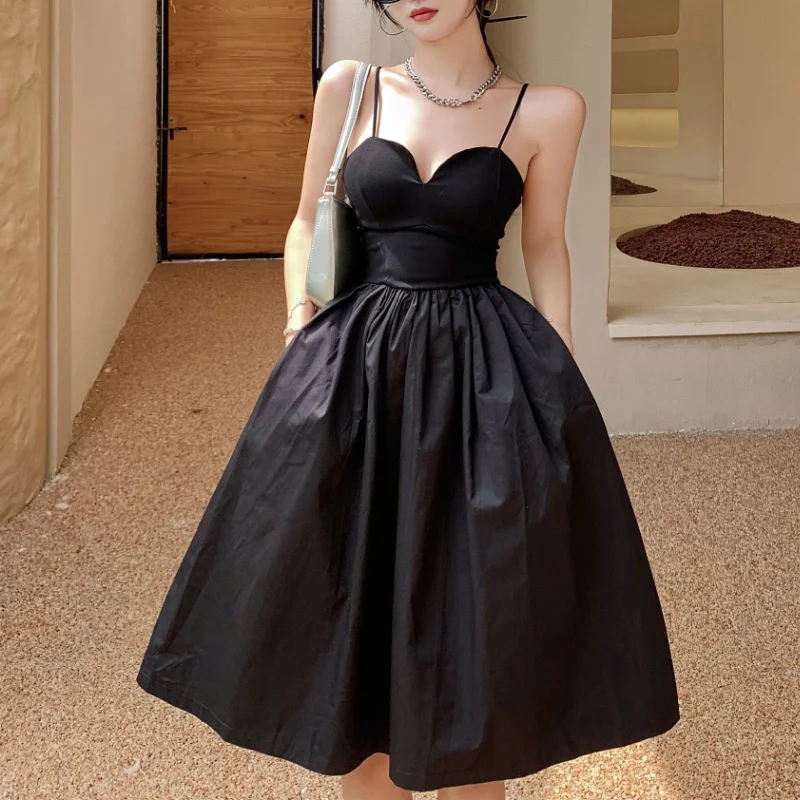 French Style Black Vintage Dresses Women Casual Sleeveless Sexy Summer Dress Females Party Dress y2k Korean Fashion 2021 Gothic
French Style Black Vintage Dresses Women Casual Sleeveless Sexy Summer Dress Females Party Dress y2k Korean Fashion 2021 Gothic