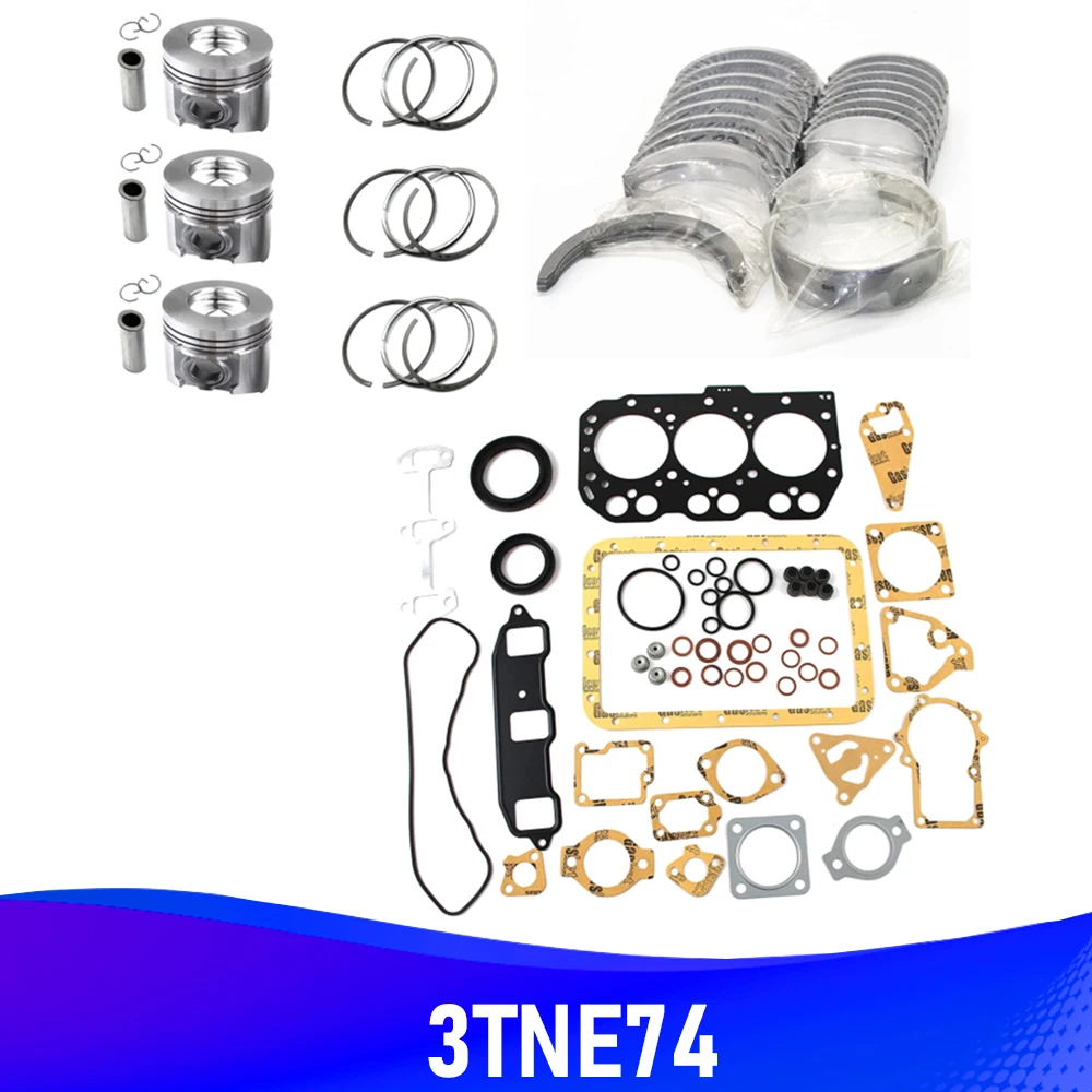 

3TNE74 Overhaul Rebuild Kit For Yanmar Engine WACKER NEUSON RD2500 Excavator Auto Parts