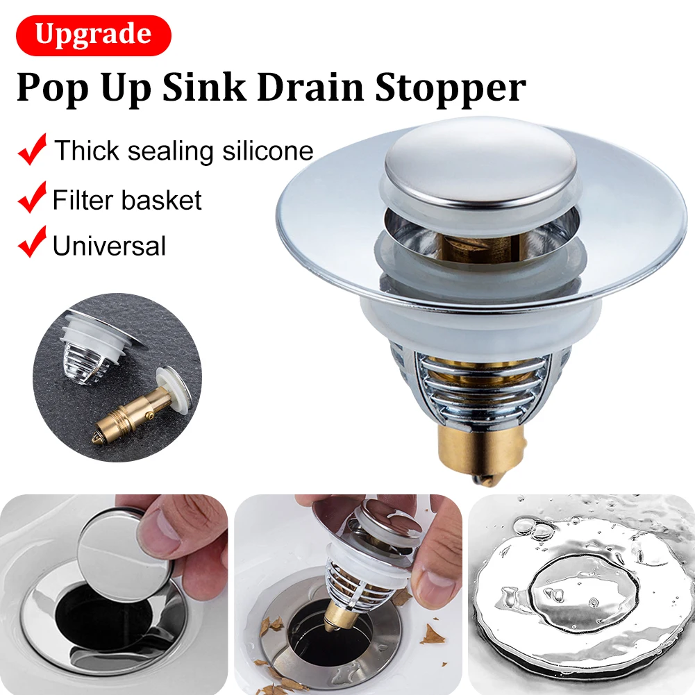 Bathroom Stainless Steel Basin Pop-Up Bounce Core Sink Stopper Washbasin Drain Filter Hair Catcher Anti-Clogging Sink Strainer
Bathroom Stainless Steel Basin Pop-Up Bounce Core Sink Stopper Washbasin Drain Filter Hair Catcher Anti-Clogging Sink Strainer