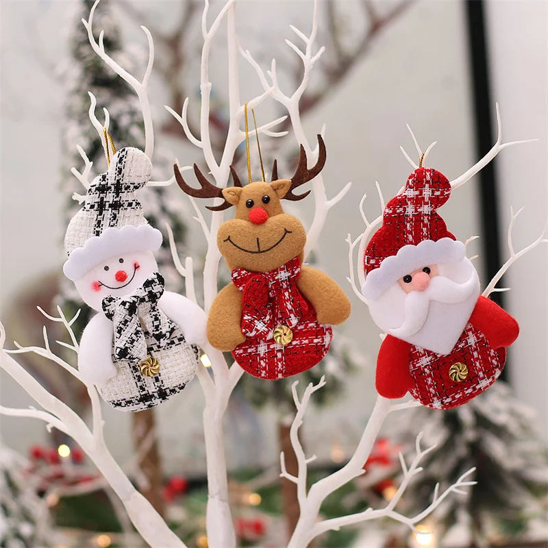 

3 шт. Рождественская мини-кукла Санта-Клаус, подвеска на елку, снеговик, лось, Рождественское украшение для дома, Рождество 2022, Новогоднее украшение для Рождества