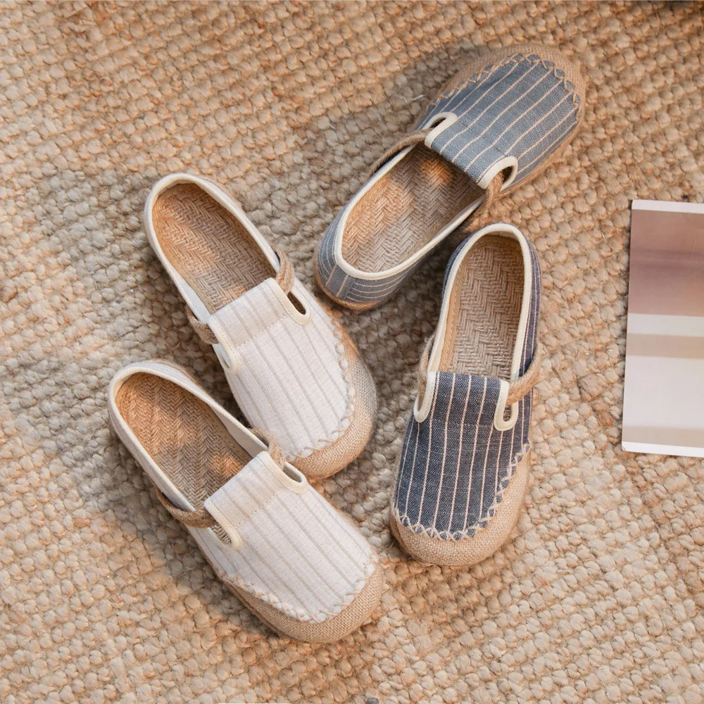 Women Flats Espadrilles 2022 Spring New Linen Shoes Women's Flat Heel Shoes Stripe Color Matching Suture Breathable Cloth Shoes
Women Flats Espadrilles 2022 Spring New Linen Shoes Women's Flat Heel Shoes Stripe Color Matching Suture Breathable Cloth Shoes