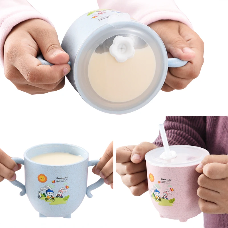 Baby learning water cup, with double handles and lid, leak-proof baby water cup bottle with straws, children training cup
Baby learning water cup, with double handles and lid, leak-proof baby water cup bottle with straws, children training cup