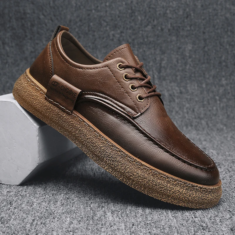 Thick Sole Solid Color Leather Shoes 2022 Summer New Retro Men Casual Shoes Fashion Comfortable Wear-resistant Outsole Man Shoes
Thick Sole Solid Color Leather Shoes 2022 Summer New Retro Men Casual Shoes Fashion Comfortable Wear-resistant Outsole Man Shoes