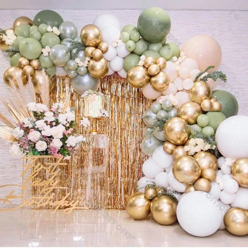 6-16ft Doubled Pearl Dusty Green Balloon Arch Chrome Gold Globos Metalicos Peach Wedding Decoration Birthday Party Decorations
6-16ft Doubled Pearl Dusty Green Balloon Arch Chrome Gold Globos Metalicos Peach Wedding Decoration Birthday Party Decorations
