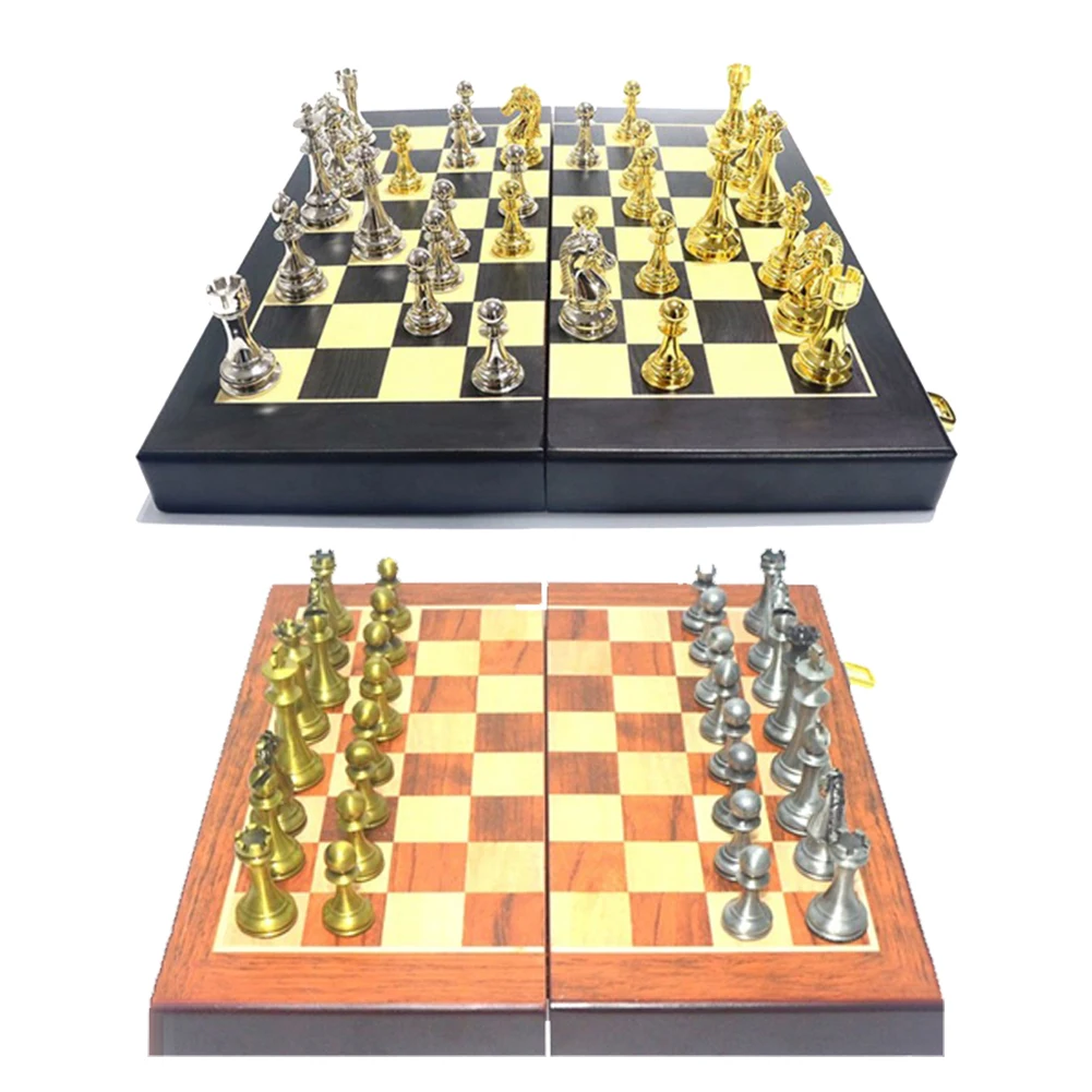 Folding Metal Chess Set Solid Wood Chess Board Adult Kids International Chess Pieces Board Game Toys for Gifts New 2022
Folding Metal Chess Set Solid Wood Chess Board Adult Kids International Chess Pieces Board Game Toys for Gifts New 2022