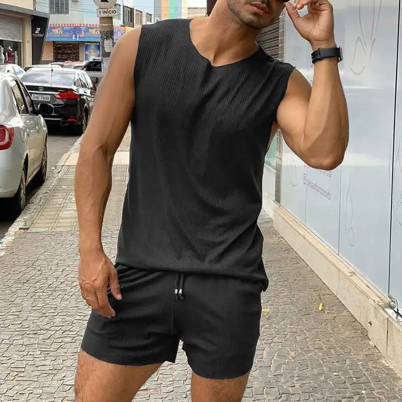 2022 Men Sets Solid Color Vacation O-neck Sleeveless T Shirt & Shorts Two Pieces Sets Streetwear Men Casual Suits S-5XL INCERUN 
2022 Men Sets Solid Color Vacation O-neck Sleeveless T Shirt & Shorts Two Pieces Sets Streetwear Men Casual Suits S-5XL INCERUN