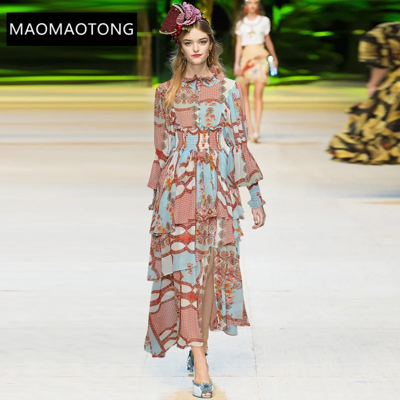 Fashion Designer Long dress Spring Women Dress Lantern sleeve Elastic waist Vintage print Asymmetrical Maxi Dress
Fashion Designer Long dress Spring Women Dress Lantern sleeve Elastic waist Vintage print Asymmetrical Maxi Dress