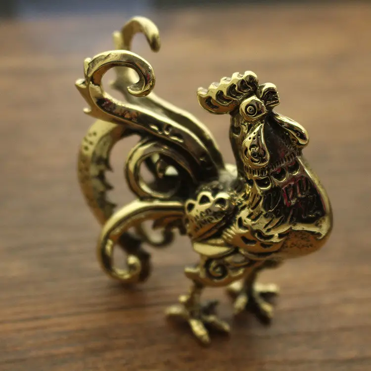 Chinese pure copper, golden chicken, bronze cast rooster statue, desk and desk decoration 
Chinese pure copper, golden chicken, bronze cast rooster statue, desk and desk decoration