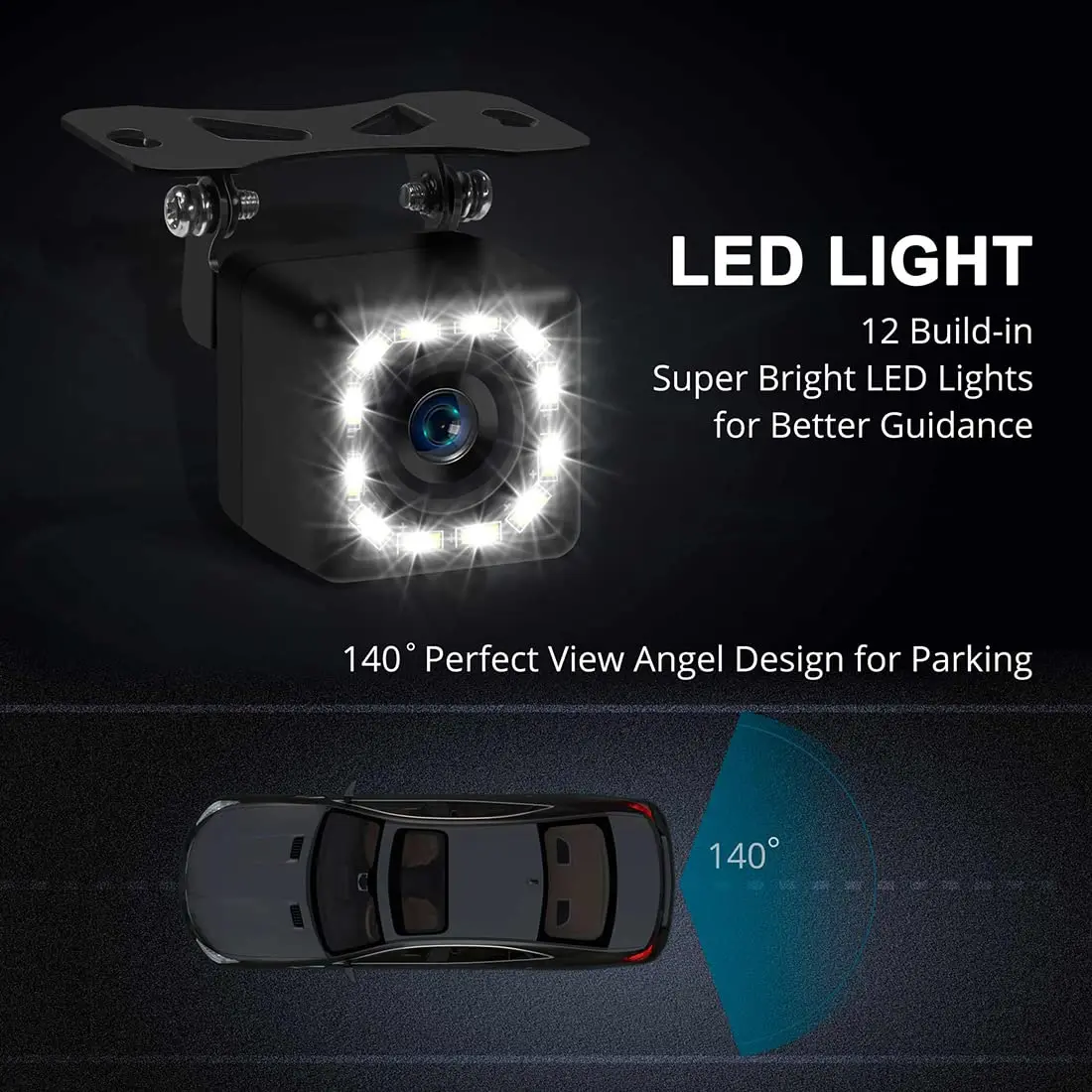 Car Rear View Camera Ultra HD 12LED Night Vision Waterproof Reverse Camera 140° Wide View with Multiple Mount Brackets
Car Rear View Camera Ultra HD 12LED Night Vision Waterproof Reverse Camera 140° Wide View with Multiple Mount Brackets