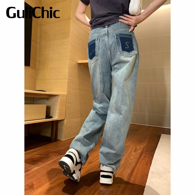 1.13 GuliChic Vintage Contrast Color Patchwork Embroidery Letter Pocket Washed Straight Jeans Women
1.13 GuliChic Vintage Contrast Color Patchwork Embroidery Letter Pocket Washed Straight Jeans Women