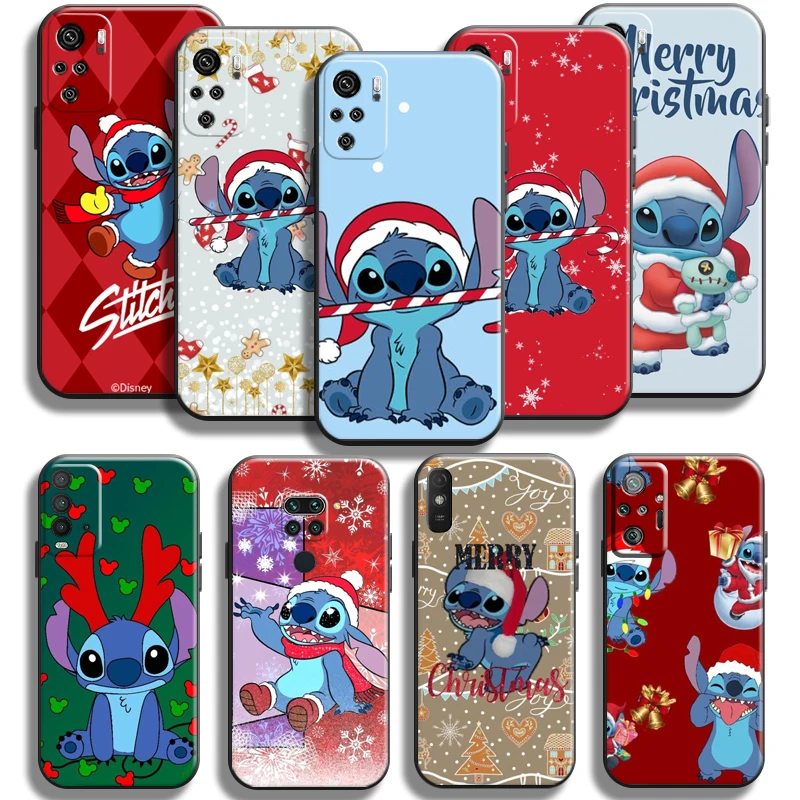 

Merry Christmas Lilo Stitch Phone Case For Xiaomi Redmi Note 10 10S 10T 10 9T 9S 9 Pro Max 5G Redmi 10 9 9T 9A 9C Carcasa Soft