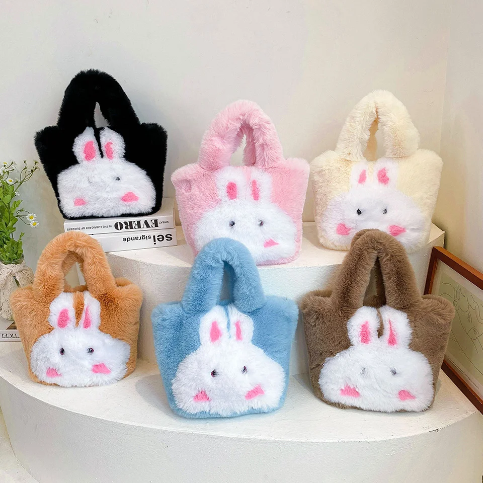 Cute Cartoon Rabbit Pattern Faux Fur Bag 2022 Soft Warm Women's Plush Handbag Kawaii Girls Fluffy Tote Lovely Christmas Gift 
Cute Cartoon Rabbit Pattern Faux Fur Bag 2022 Soft Warm Women's Plush Handbag Kawaii Girls Fluffy Tote Lovely Christmas Gift