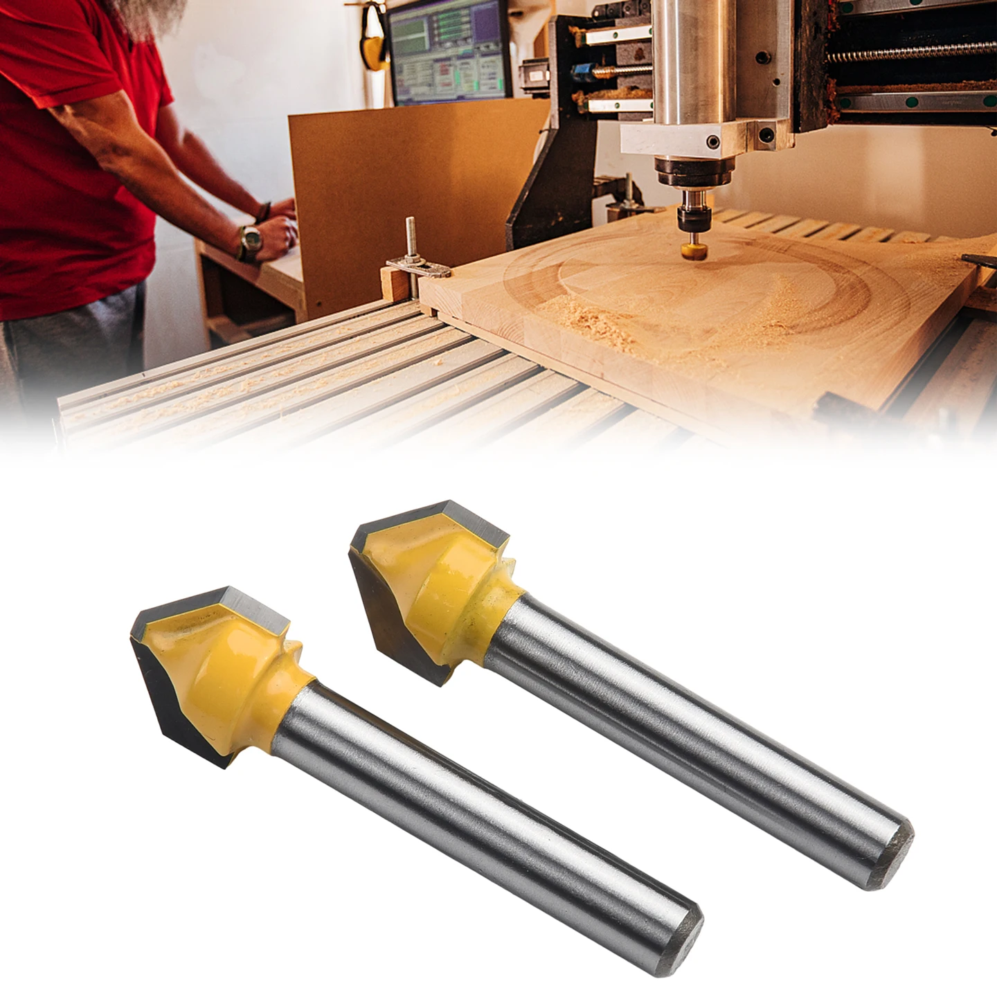 Drilling Accessory Chamfer Flat Head Cutter For Acrylic MDF PVC Carbide Engraving Milling Cutter V-shaped Brand New
Drilling Accessory Chamfer Flat Head Cutter For Acrylic MDF PVC Carbide Engraving Milling Cutter V-shaped Brand New