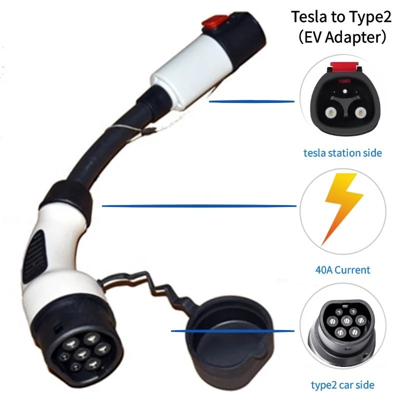 Tesla to Type 2 EV Charging Connector Convertor Tesla to Type2 EVSE Adapter 40A PHEV TESLA Station Side to IEC 62196 Car Side
Tesla to Type 2 EV Charging Connector Convertor Tesla to Type2 EVSE Adapter 40A PHEV TESLA Station Side to IEC 62196 Car Side