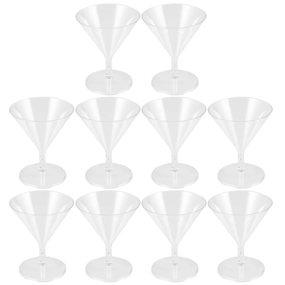 

10 Pcs Disposable Wineglass Mini Martini Glasses Champagne Cup Party Cocktail Plastic Abs Bar Cups Drinking