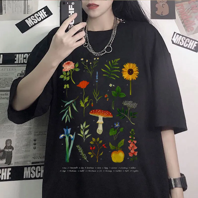 Summer Harajuku Aesthetic Women T-shirt Punk Funny Colorful Mushroom Print Short-sleeved Top Fashion Street Women's Clothing
Summer Harajuku Aesthetic Women T-shirt Punk Funny Colorful Mushroom Print Short-sleeved Top Fashion Street Women's Clothing