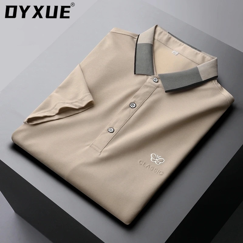 DYXUE Brand brand design contrast lapel mulberry silk polo shirt men's short sleeve T-shirt summer ice silk breathable Paul
DYXUE Brand brand design contrast lapel mulberry silk polo shirt men's short sleeve T-shirt summer ice silk breathable Paul