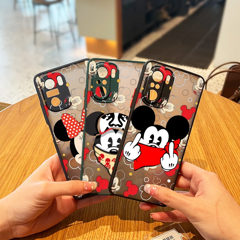 

Cartoon Minnie Mickey For Xiaomi Redmi K40 K20 K30 Note 11 10X 10 5G Pro 9 9S 9T 9A 9C Frosted Translucent Soft Phone Case