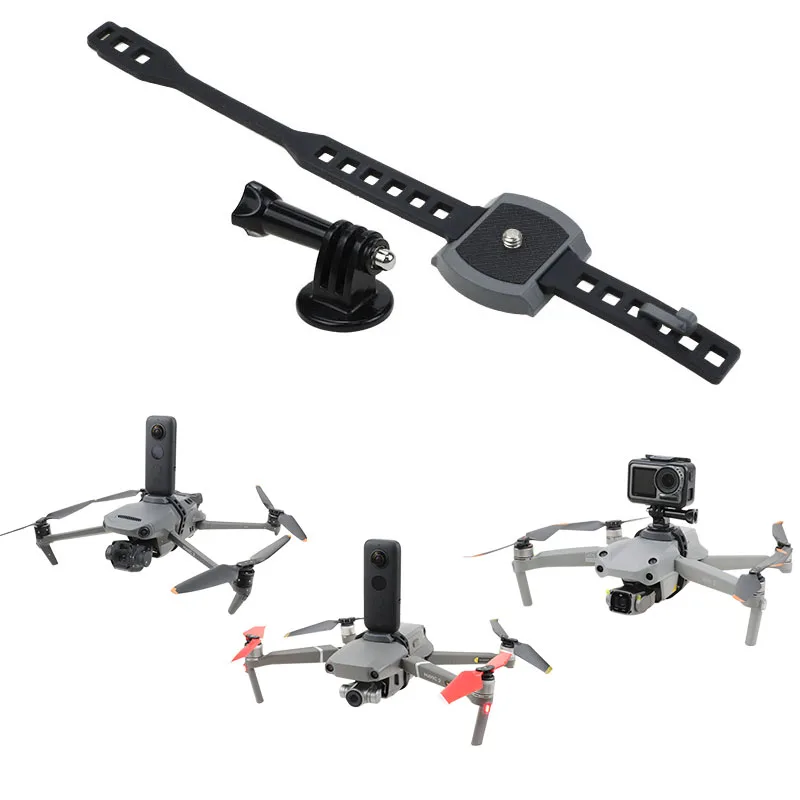 

For Gopro /insta360/osmo Action Mount Fixed Strap Bracket For Dji Mavic 3/mavic Air 2/air 2S/mavic 2 Pro Zoom Drone Accessories