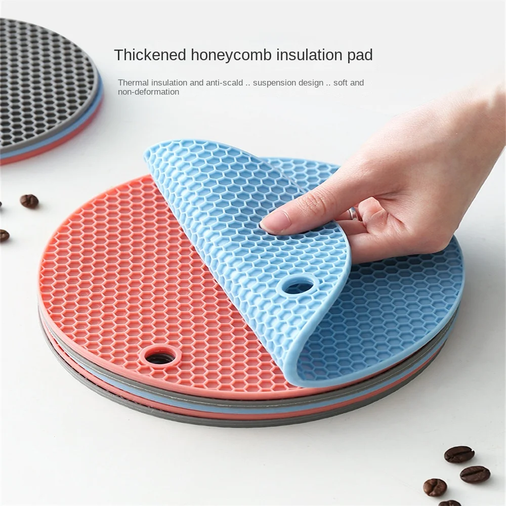 

14cm/17cm Soft Non-Stick Round Microwave Mat Fryer Pad Resistant Silicone Baking Pad Induction Cooker Mat Table Mate Pastry Tray