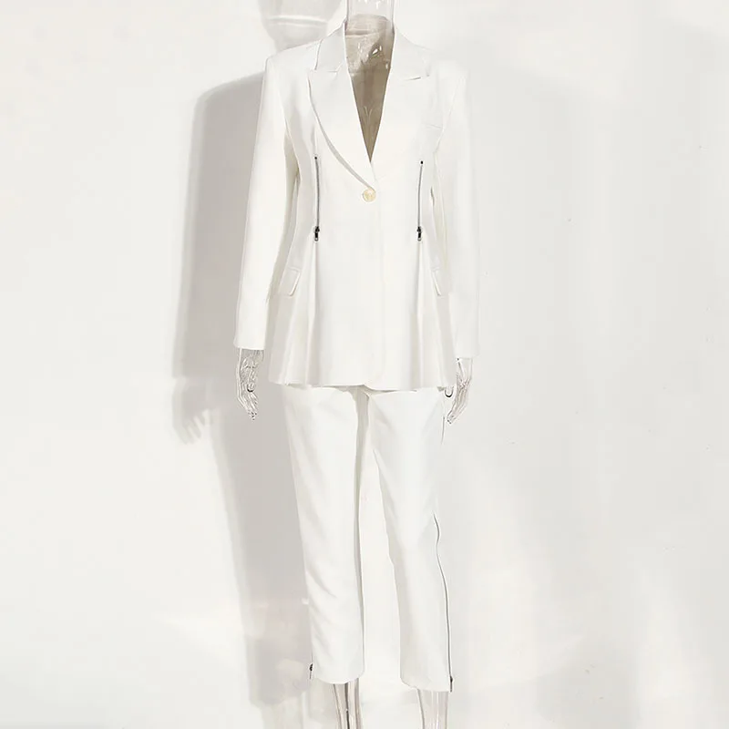 SeeBeautiful Two Pieces Loose Blazer Coat Notched Long Sleeve Single Breasted Zipper Split Trousers Spring 2022 New Fashion Q233
SeeBeautiful Two Pieces Loose Blazer Coat Notched Long Sleeve Single Breasted Zipper Split Trousers Spring 2022 New Fashion Q233