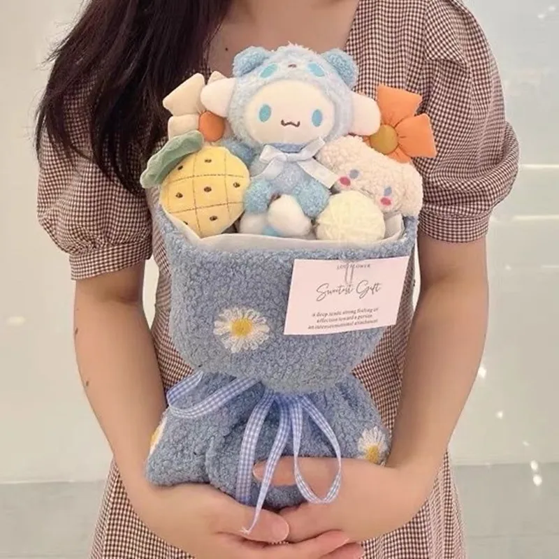 Sanrio Cinnamoroll Kuromi Mymelody Pompompurin Hello Kitty Kawaii Cartoon Doll Bouquet Anime Girl Cute Valentine's Birthday Gif
Sanrio Cinnamoroll Kuromi Mymelody Pompompurin Hello Kitty Kawaii Cartoon Doll Bouquet Anime Girl Cute Valentine's Birthday Gif