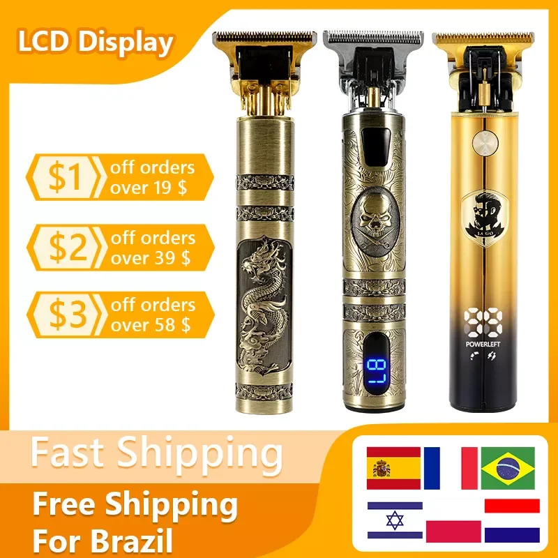 LCD Hair Clippers Professional Hair Cutting Machine Beard Trimmer For Men Barber Shop Electric Shaver Vintage T9 Hair Cutter
LCD Hair Clippers Professional Hair Cutting Machine Beard Trimmer For Men Barber Shop Electric Shaver Vintage T9 Hair Cutter