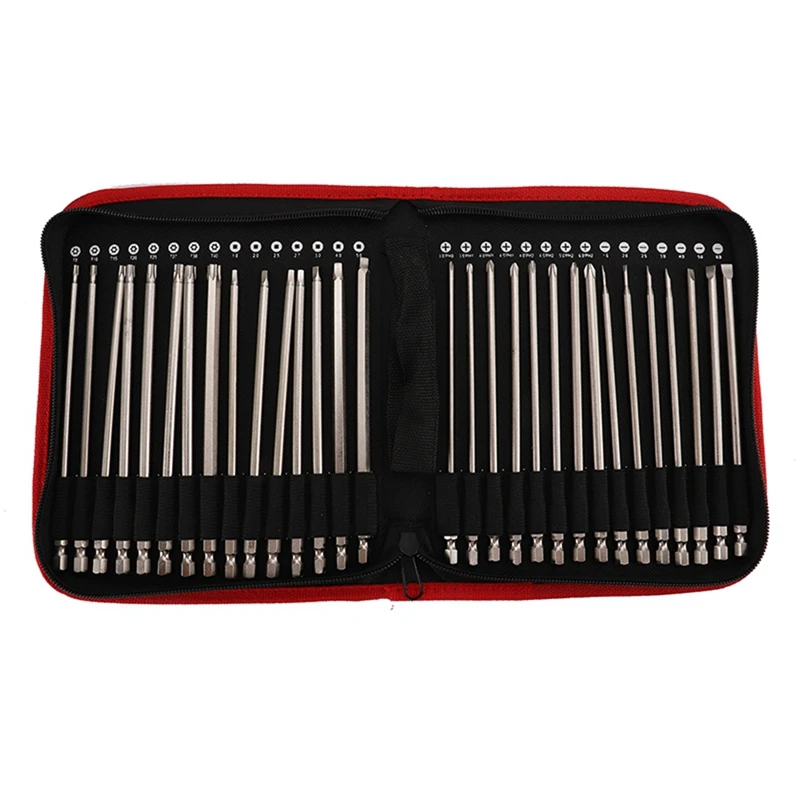 30PC 1/4 Inch Hex Shank Long Magnetic Screwdriver Bits Set 6 Inch (150Mm)Power Tools(Slotted+Cross+Square +Torx) S2
30PC 1/4 Inch Hex Shank Long Magnetic Screwdriver Bits Set 6 Inch (150Mm)Power Tools(Slotted+Cross+Square +Torx) S2