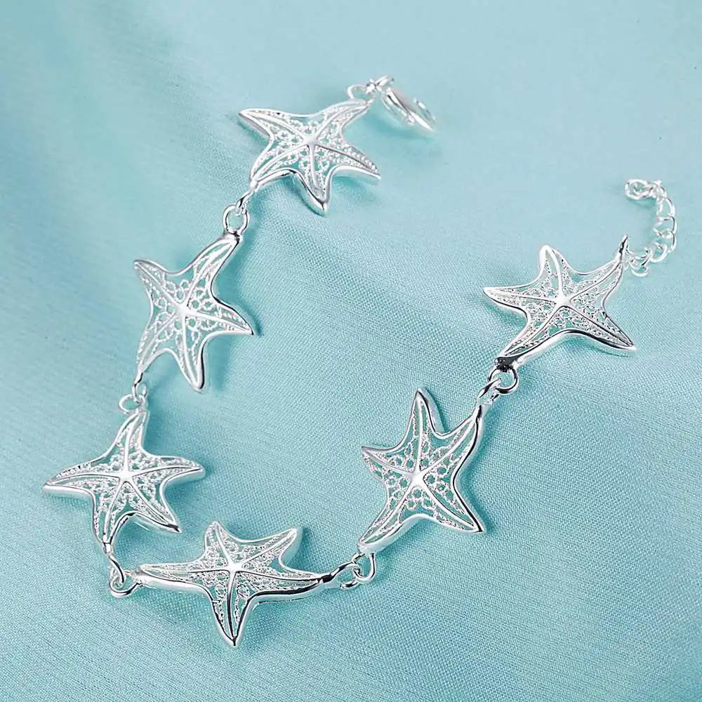 New in 925 Sterling Silver Starfish Women Bracelet Accessories Luxury Luxury Designer Jewelry Wholesale Free Shipping Offers
New in 925 Sterling Silver Starfish Women Bracelet Accessories Luxury Luxury Designer Jewelry Wholesale Free Shipping Offers