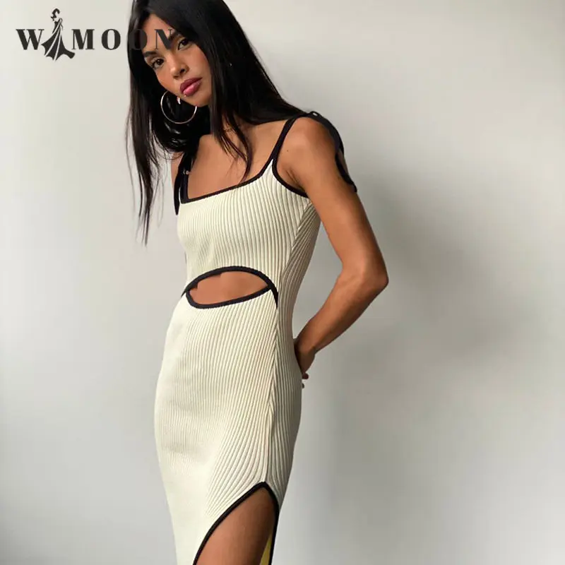 Spaghetti Strap Contrast Hollow Side Split Dress New Summer Suspender Ribbed Texture Sexy Club Asymmetrical Patchwork Dress
Spaghetti Strap Contrast Hollow Side Split Dress New Summer Suspender Ribbed Texture Sexy Club Asymmetrical Patchwork Dress