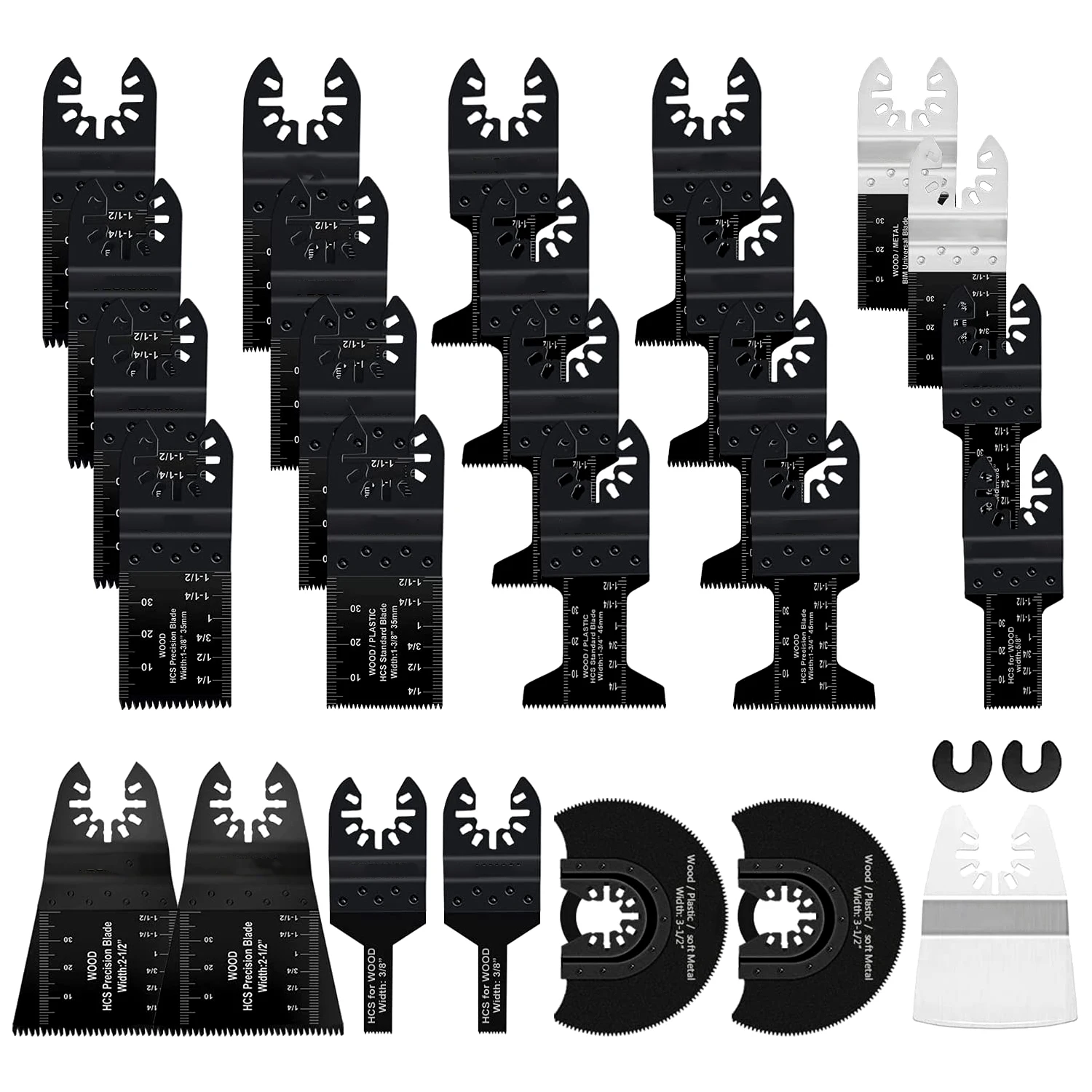 29Pcs Multitool Blades High Carbon Steel Oscillating Saw Blades Quick Release Oscillating Blades High Precision Saw Blades
29Pcs Multitool Blades High Carbon Steel Oscillating Saw Blades Quick Release Oscillating Blades High Precision Saw Blades