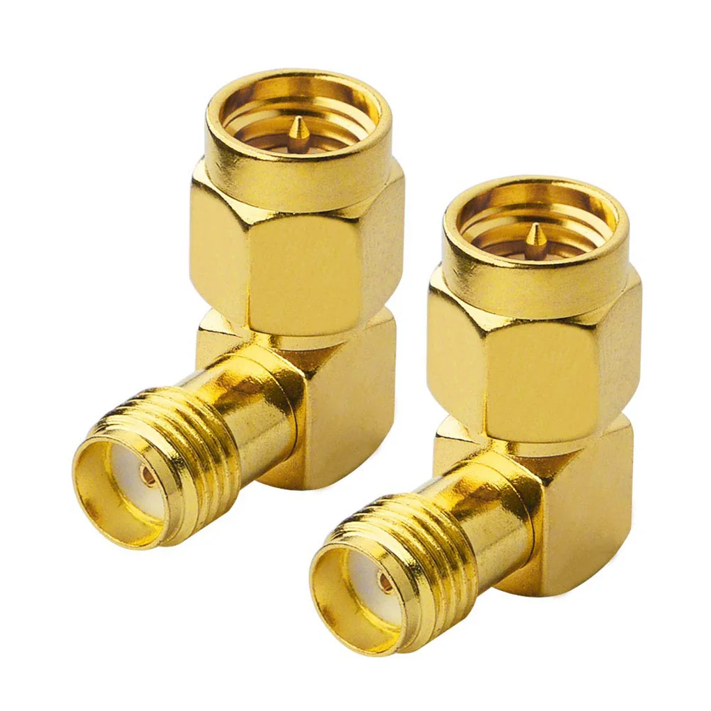 5PCS Set SMA Male to Female Right Angle 90-Degree Adapter Gold Plated Contacts WIFI Antenna Adapter
5PCS Set SMA Male to Female Right Angle 90-Degree Adapter Gold Plated Contacts WIFI Antenna Adapter