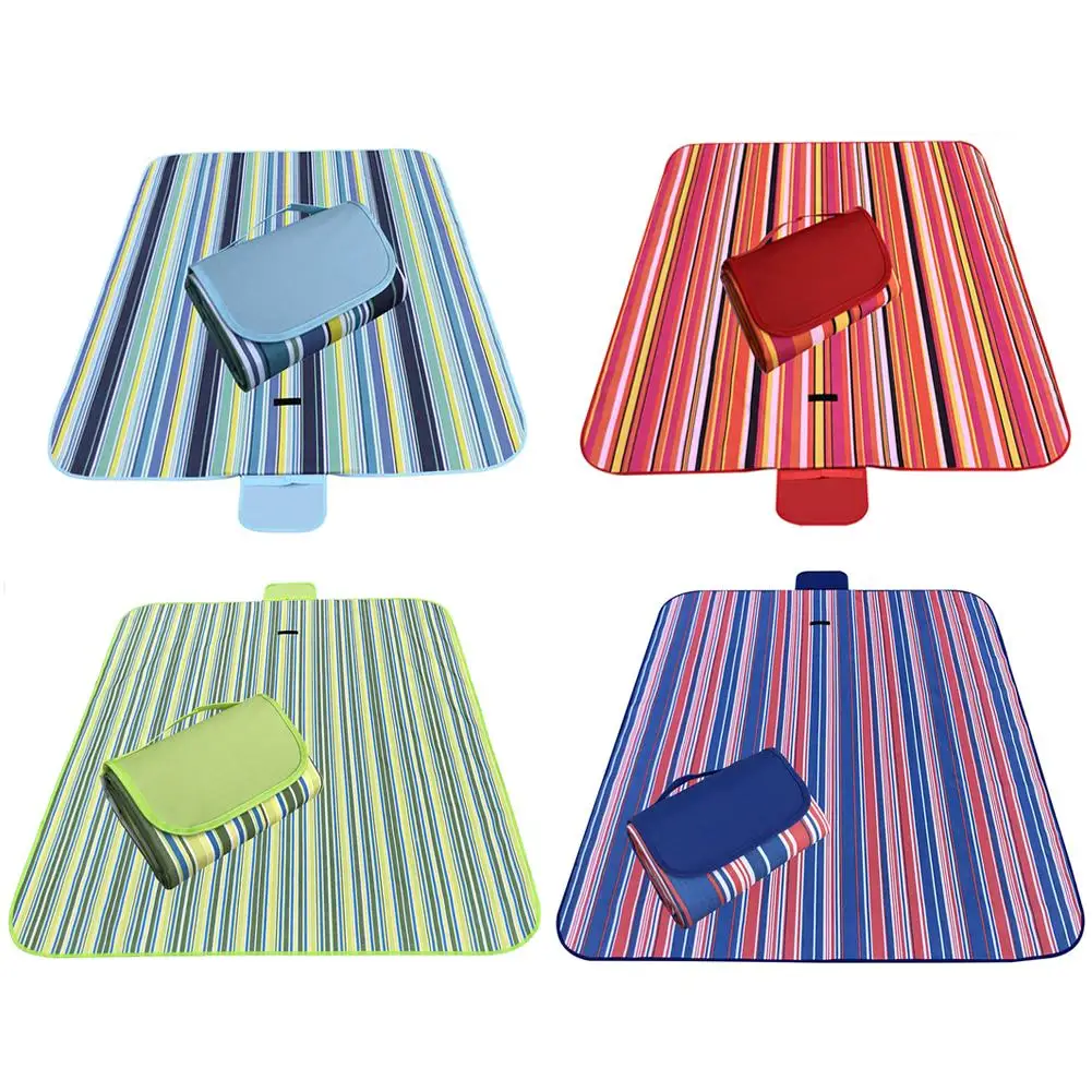 Hot Sale Folding Picnic Mat Solid Color Striped Folding Camping Beach Blanket Sleeping Soft Pad Moistureproof Picnic Mat Hiking 
Hot Sale Folding Picnic Mat Solid Color Striped Folding Camping Beach Blanket Sleeping Soft Pad Moistureproof Picnic Mat Hiking
