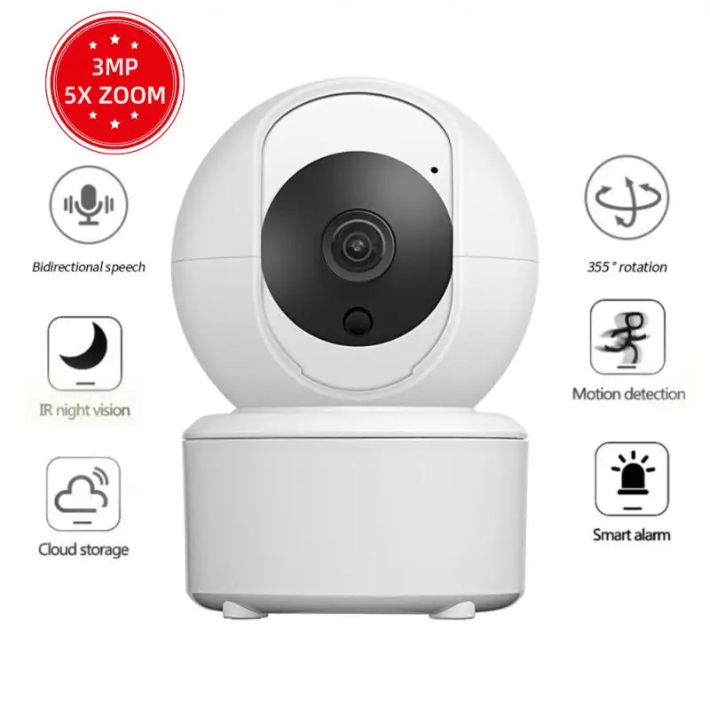 5X 3MP IP Camera WiFi Wireless Indoor CCTV Camera Surveillance Night Vision Auto Detection Baby Monitor Pet WiFi Camera Icsee
5X 3MP IP Camera WiFi Wireless Indoor CCTV Camera Surveillance Night Vision Auto Detection Baby Monitor Pet WiFi Camera Icsee
