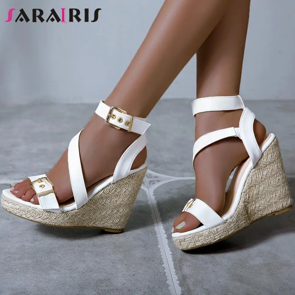 SARAIRIS Big Size 46 Summer Roman Women's Sandals Platform Wedges High Heels Buckle 2022 Ladies Elegant Classic Shoes For Woman
SARAIRIS Big Size 46 Summer Roman Women's Sandals Platform Wedges High Heels Buckle 2022 Ladies Elegant Classic Shoes For Woman