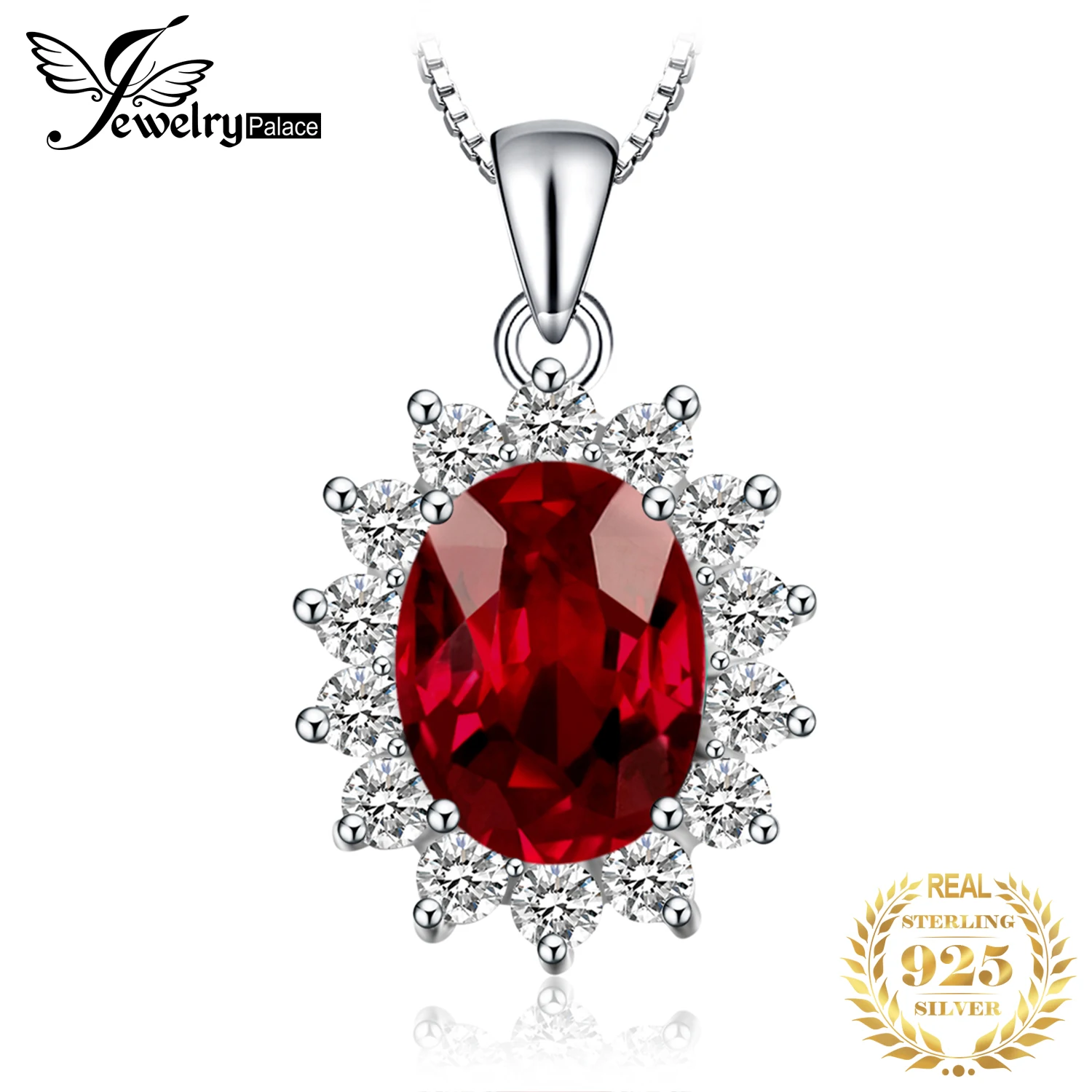 JewelryPalace 2.5ct Diana Natural Red Garnet 925 Sterling Silver Engagement Pendant Necklace for Woman Fashion Gift No Chain 
JewelryPalace 2.5ct Diana Natural Red Garnet 925 Sterling Silver Engagement Pendant Necklace for Woman Fashion Gift No Chain