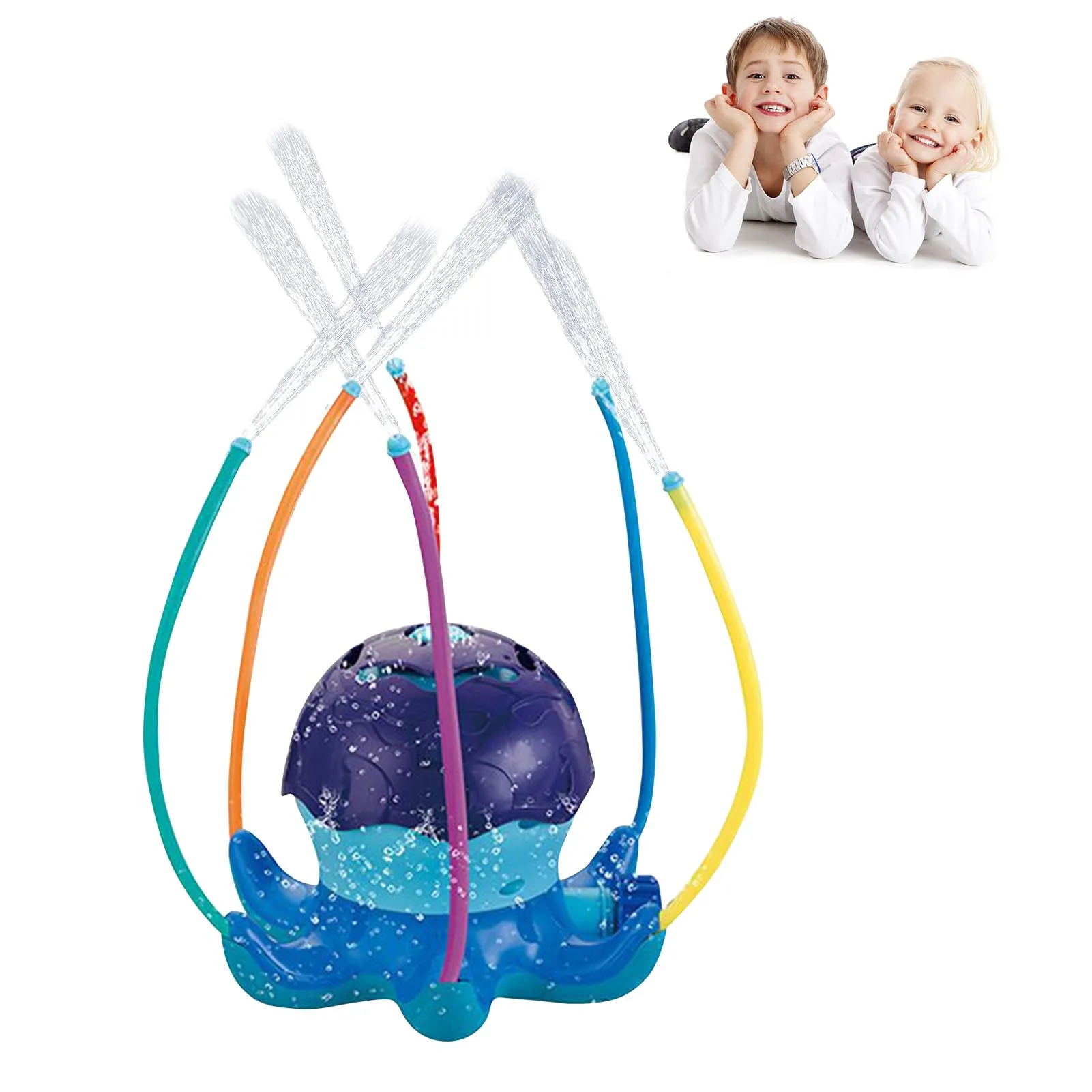 

Water Sprinkler For Kids Rotating Octopus Sprinkler With Multiple Wiggle Tubes Splashing Fun Toy For Kids And Toddlers Sprays Up