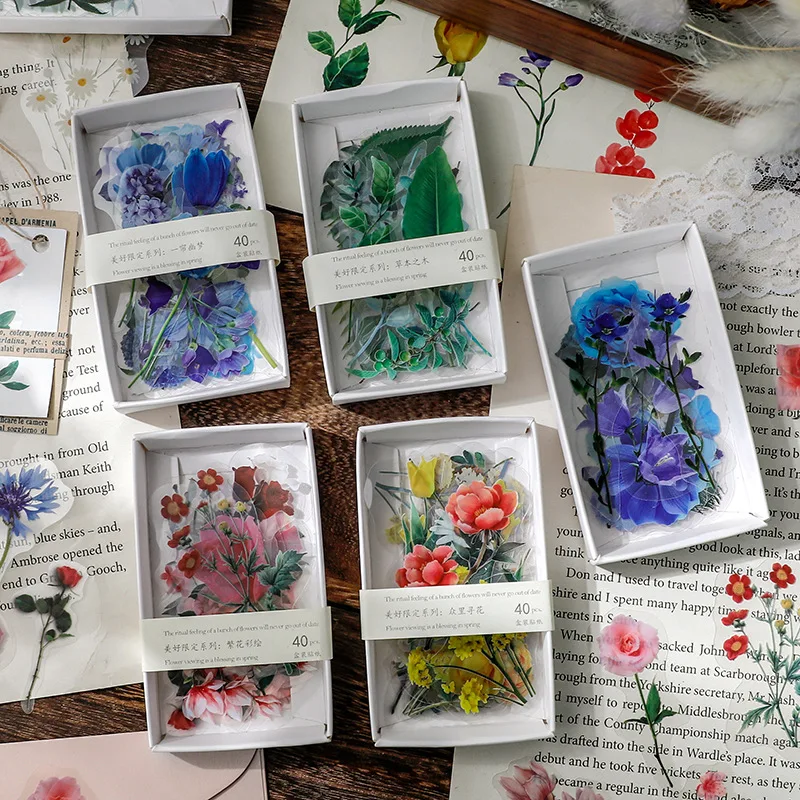 40 PCS PET Transparent Rose Flower Shaped Floral Plant Stickers for DIY Craft Planners Notebook Calendars
40 PCS PET Transparent Rose Flower Shaped Floral Plant Stickers for DIY Craft Planners Notebook Calendars
