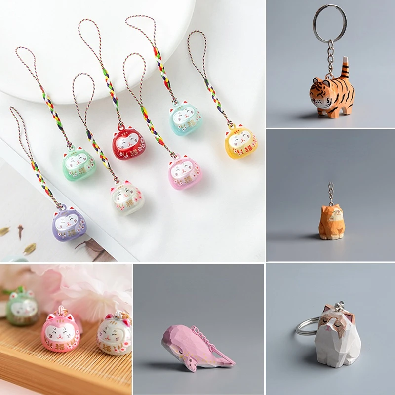 Cute Cartoon Lucky Cat Bell Crafts Ornaments Small Animal Key Chain Student Backpack Pendant Creative Decoration Lucky Key Ring
Cute Cartoon Lucky Cat Bell Crafts Ornaments Small Animal Key Chain Student Backpack Pendant Creative Decoration Lucky Key Ring
