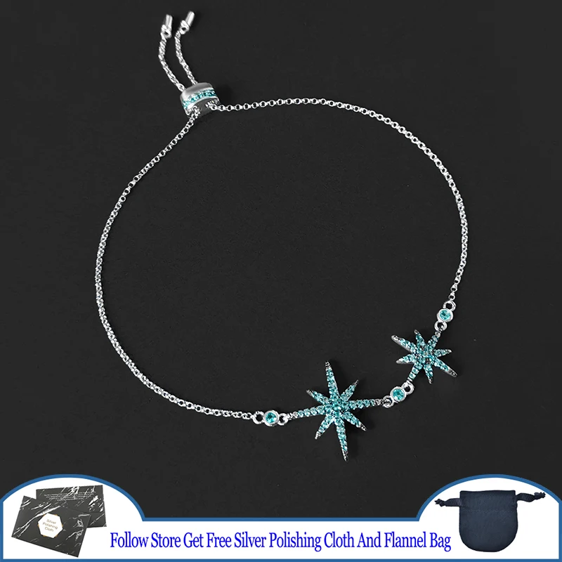 Lake Blue Double Meteor Star Bracelet S925 Sterling Silver Fashion Elegant Temperament Women's Allergy Prevention Birthday Gift
Lake Blue Double Meteor Star Bracelet S925 Sterling Silver Fashion Elegant Temperament Women's Allergy Prevention Birthday Gift