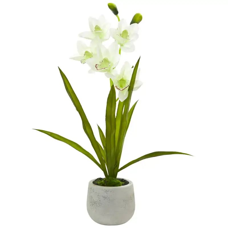 Cymbidium Orchid Artificial Flowers in Vase, White Wedding Party Vase Home Autumn Decoration Fake Flower
Cymbidium Orchid Artificial Flowers in Vase, White Wedding Party Vase Home Autumn Decoration Fake Flower