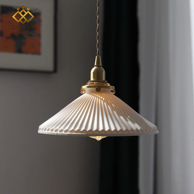 Japanese chandelier ns Nordic simple restaurant bedroom bedside table aisle brass pleated ceramic Chandelier
Japanese chandelier ns Nordic simple restaurant bedroom bedside table aisle brass pleated ceramic Chandelier