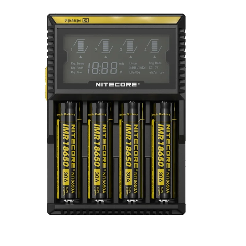 Battery Charger NITECORE D4 Digicharger LCD Display Battery Charger For LI-ion 26650, 22650, 18650, 17670, 18490, 17500 battery
Battery Charger NITECORE D4 Digicharger LCD Display Battery Charger For LI-ion 26650, 22650, 18650, 17670, 18490, 17500 battery