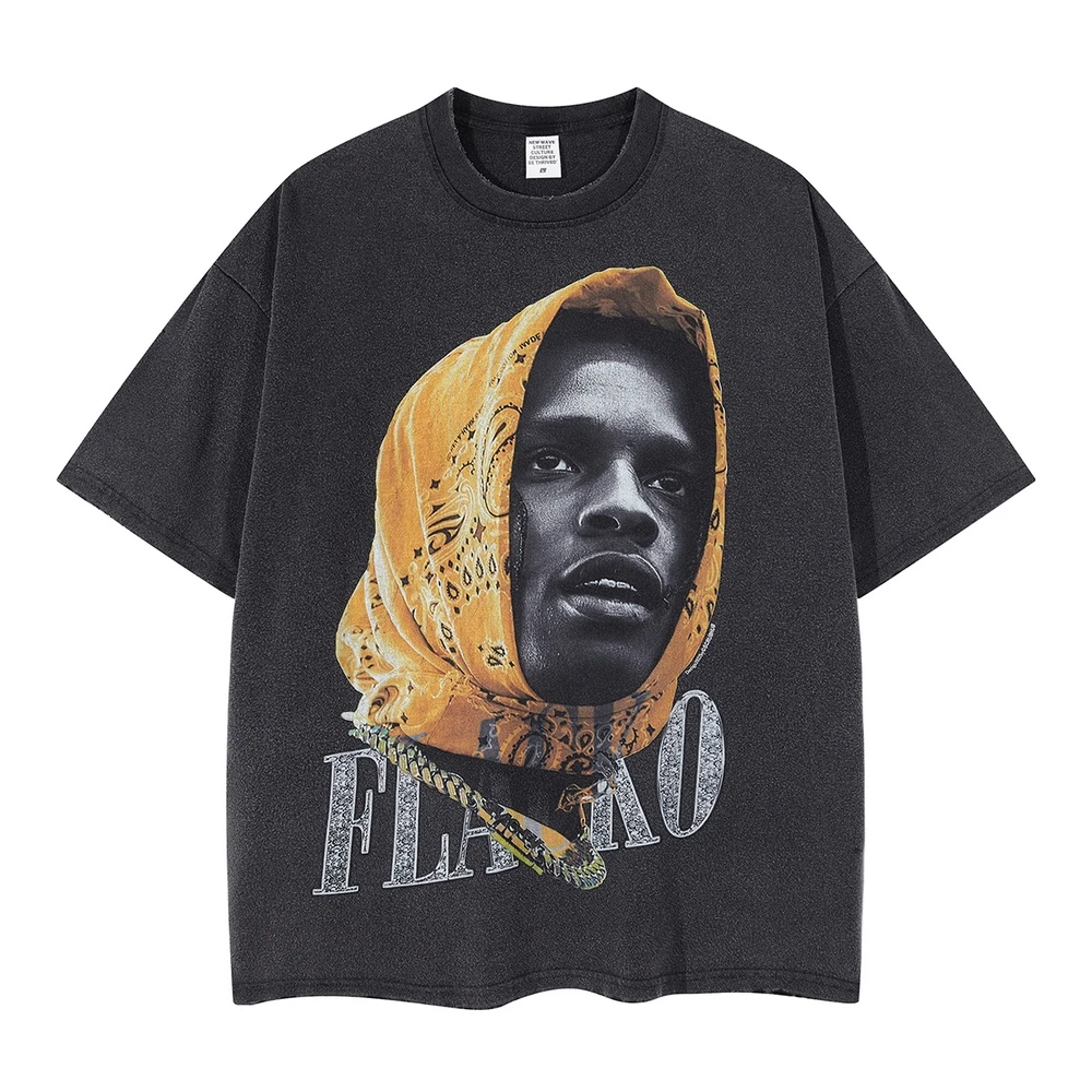 2022 Summer Men T-shirt Streetwear Vintage Washed Rapper Portrait Print T-shirt Cotton Oversized Graphics Tee Top
2022 Summer Men T-shirt Streetwear Vintage Washed Rapper Portrait Print T-shirt Cotton Oversized Graphics Tee Top