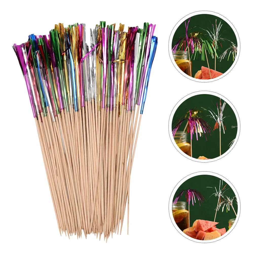 100pcs Cocktail Picks Wood Foil Firework Cake Picks Dessert Picks Dessert Decorations
100pcs Cocktail Picks Wood Foil Firework Cake Picks Dessert Picks Dessert Decorations